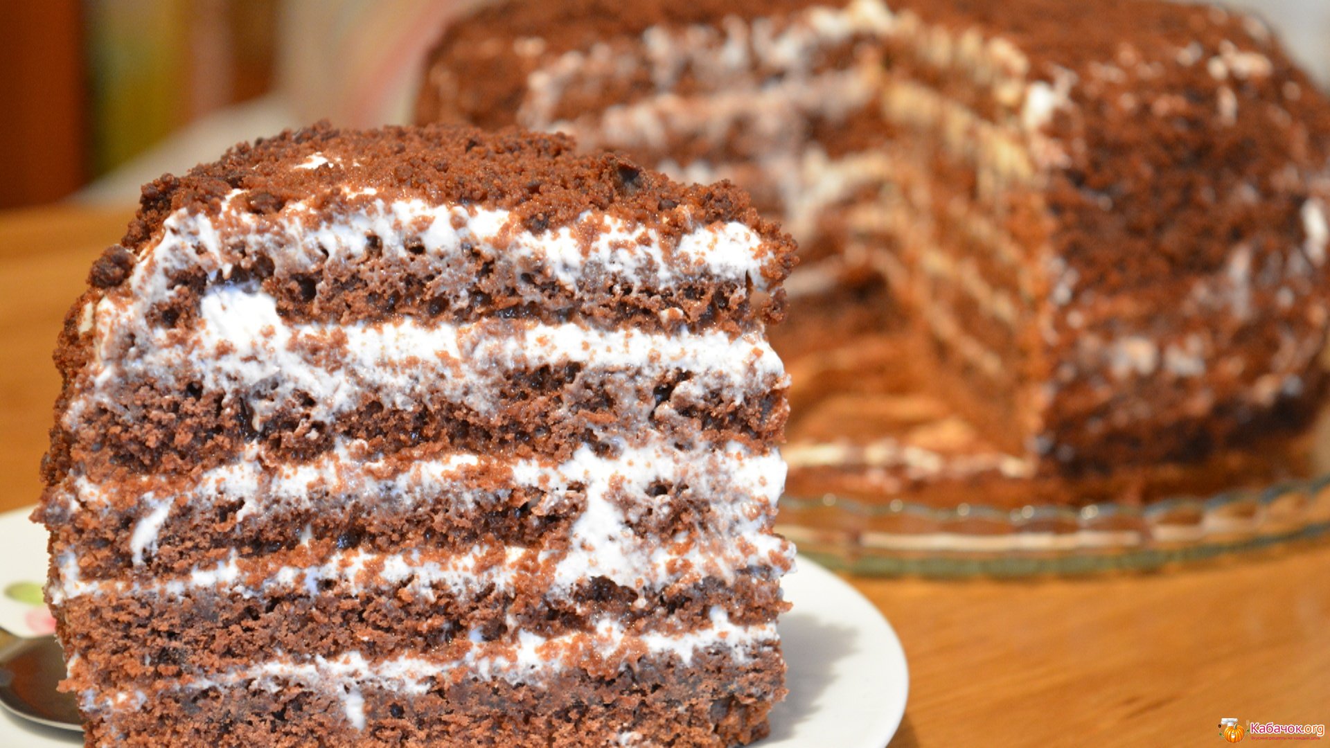 Легкий бисквитный торт. Домашние торты. Вкусный торт. Шоколадно сметанный торт. Шоколадный торт со сметанным кремом.